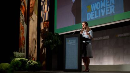 Melinda Gates, durante su intervención en la conferencia Women Deliver en Copenhague.