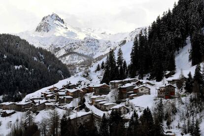 El Valle de Tarentaise, cerca de los Alpes franceses, cubierto de nieve el 9 de enero de 2018. 