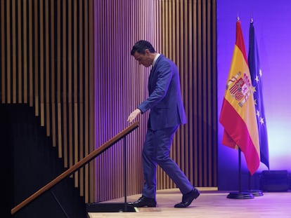 Pedro Sánchez, en el acto ‘El futuro de la autonomía estratégica de la UE’, celebrado el lunes en Madrid.