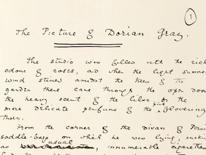 El manuscrito original de 'El retrato de Dorian Gray', de Oscar Wilde.