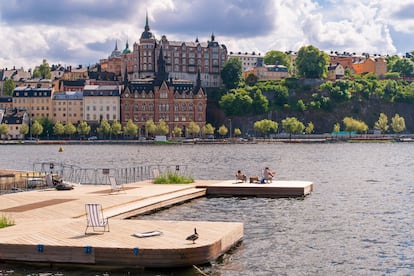 Vista de Södermalm desde la isla de Riddarholmen.