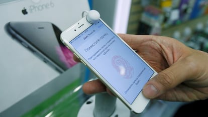 An iPhone in a Moscow store, in a file photo from 2014.