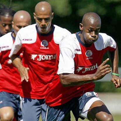 Wanchope, en pleno ejercicio físico.