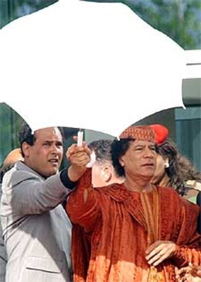 Muammar el Gaddafi, el sábado en Egipto  durante la cumbre de la Liga Árabe.