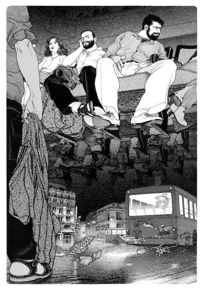 Página del cómic mudo 'Manuel', de Rodrigo, recientemente recuperado junto con otros materiales inéditos del artista e historietista por la editorial Cielo Eléctrico.