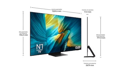 Samsung TV on white background.