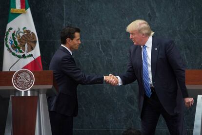 Peña Nieto recibe al entonces candidato Trump en agosto de 2016.