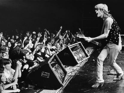 Tom Petty y los Heartbreakers durante un concierto en 1980 en Santa Cruz, California.