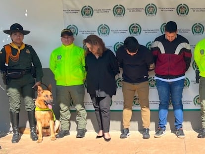 La diseñadora Nancy González capturada por la Policía Nacional, en el Valle del Cauca, el 8 de julio de 2022.