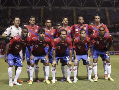 Alineación de Costa Rica durante un partido ante Paraguay