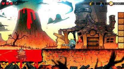 Entre las innovaciones que introdujo Wonder Boy, una de las más radicales era eliminar la muerte por caída al vacío. En Wonder Boy III, al contrario que en Super Mario, era imposible morir por un abismo. Toda caída desvelaba un área nueva, tal vez sumergida, tal vez bañada en lava, que el jugador podía explorar o no dependiendo de su transformación. 