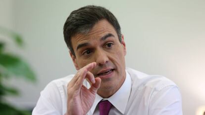 Pedro Sánchez during the interview.