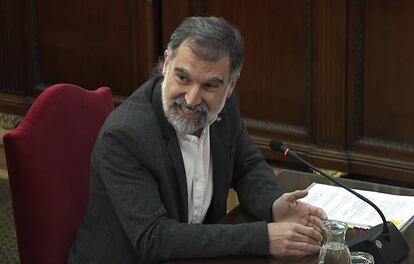 Jordi Cuixart durant el judici del procés, que el 13 de juny va quedar vist per a sentència.