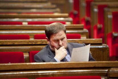 Oriol Junqueras en el Parlament.