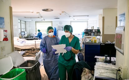 Personal sanitario del Hospital Gregorio Marañón, en Madrid.