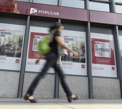 Una oficina del Banco Popular en Madrid.