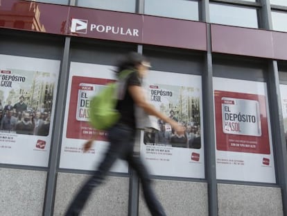 Una oficina del Banco Popular en Madrid. 