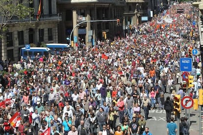 Manifestación del 1 de mayo en Barcelona.