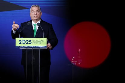 Viktor Orbán interviene ante un foro económico en Budapest, el pasado sábado.