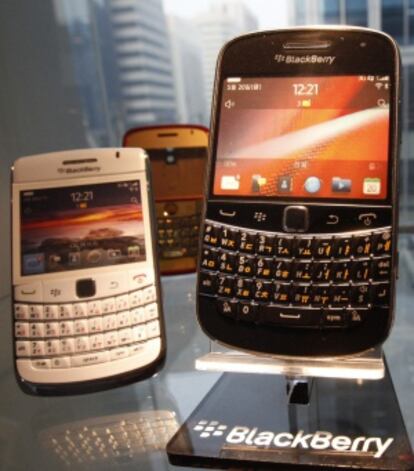 Varios terminales de Blackberry