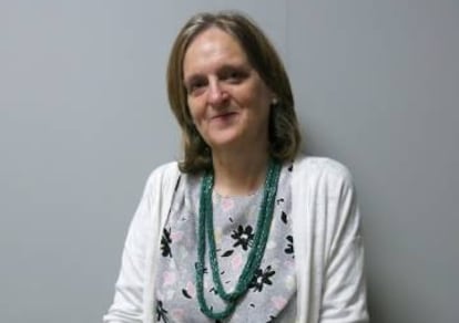 La novelista británica Tessa Hadley en la FIL de Guadalajara en 2015.