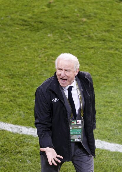 El entrenador de la selección irlandesa Giovanni Trapattoni durante el partido.