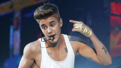 Bieber, en un concierto en marzo en París.