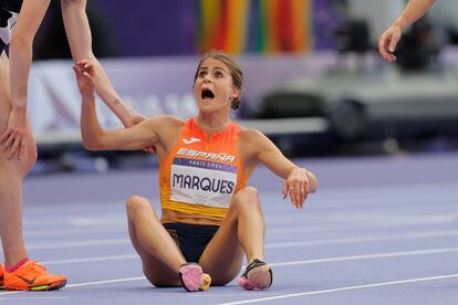 La atleta española Agueda Marqués, en la semifinal femenina de 1500m, en el marco de los Juegos Olímpicos París 2024.