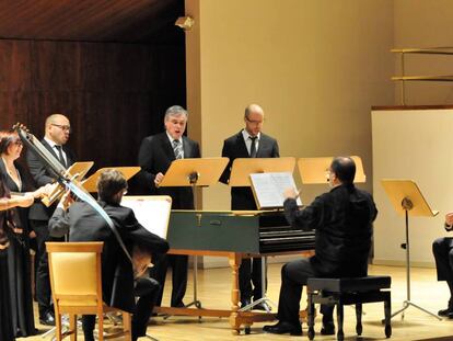 El conjunto Concerto Italiano durante su presentaci&oacute;nde este martes en el Auditorio Nacional.