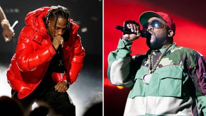 Los raperos Travis Scott (izquierda) y Big Boi (derecha).