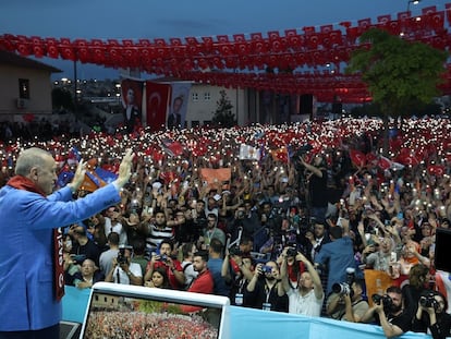 Erdogan, durante un acto de campaña electoral.