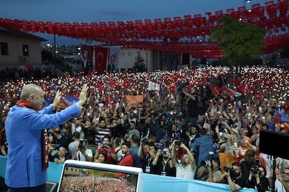 Erdogan, durante un acto de campaña electoral.