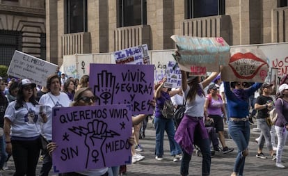 Manifestación feminista en Ciudad de México el pasado 8 de marzo.