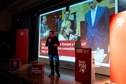 Óscar López, durante el acto.