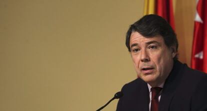 Ignacio González, este lunes en una rueda de prensa.