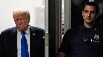 Donald Trump, el pasado 30 de mayo, al llegar al tribunal de Nueva York donde fue declarado culpable de 34 delitos.