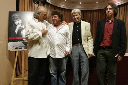 De izquierda a derecha, Carlos Saura, Enrique Morente, Balbino Gutiérrez y José Manuel Gamboa.