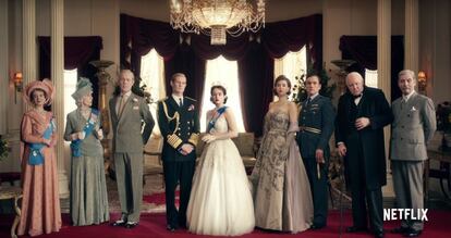 Los personajes de la serie 'The Crown', que reconstruye el reinado de Isabel II del Reino Unido.