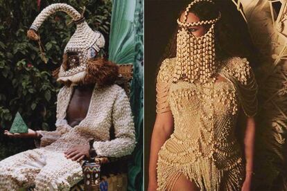 Izquierda, imagen de Petite Noir; derecha, imagen de Beyoncé.