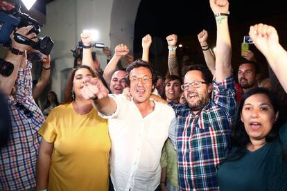 José María González, 'Kichi' celebra su triunfo en Cádiz. 