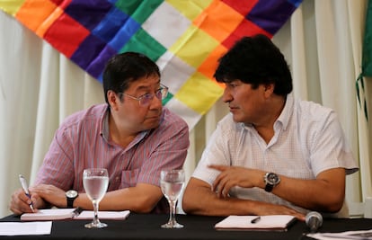 Evo Morales y Luis Arce