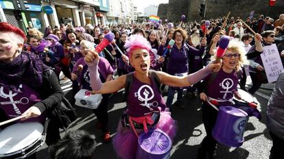 Feministas gallegas el pasado fin de semana en un acto previo al 8M.