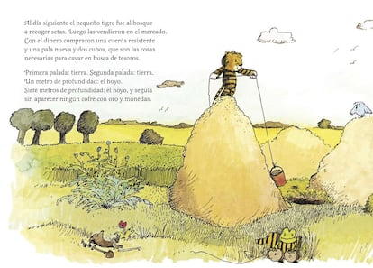 Buscando fortuna para poder satisfacer sus caprichos, Oso y Tigre se encuentran con el topo, el pez, el león, la gallina y el burro. Pero es el búho el que les da un buen consejo sobre el mejor de los tesoros: la amistad.