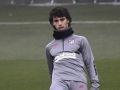 João Félix, durante el último entrenamiento del Atlético.