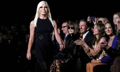 La diseñadora Donatella Versace, en Nueva York, el pasado diciembre.