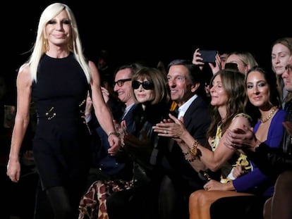 La diseñadora Donatella Versace, en Nueva York, el pasado diciembre.