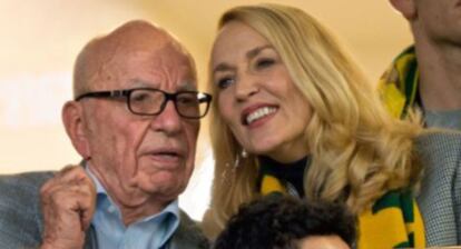 Jerry Hall y Rupert Murdoch.