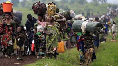 Desplazados internos en la RDC.