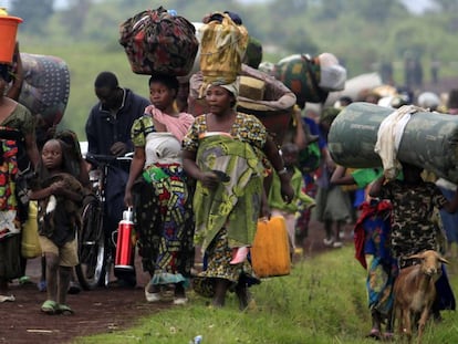 Desplazados internos en la RDC.