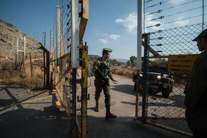 Zona militar israel&iacute; prohibida en las disputadas granjas de Sheba (en la frontera entre L&iacute;bano e Israel), el martes pasado
